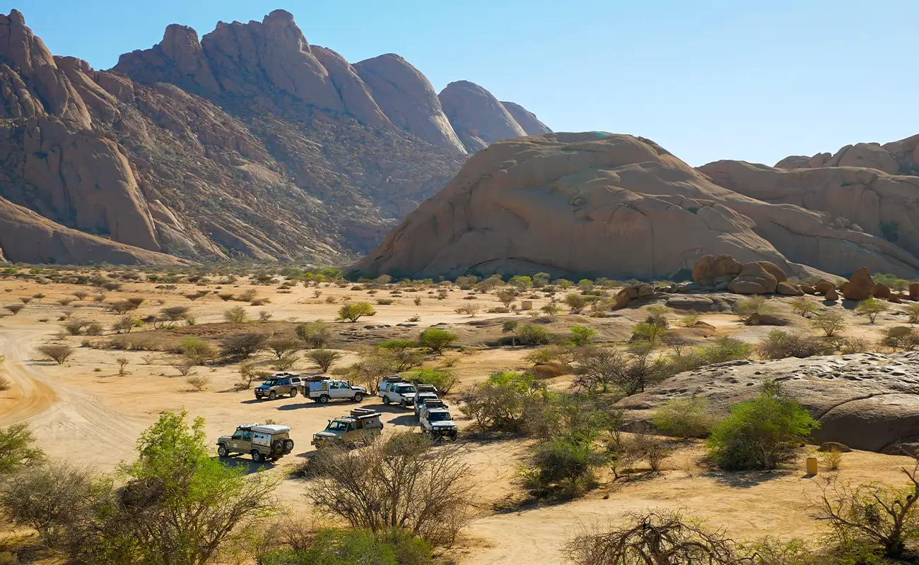 4x4 Rental Cars in Convoy at Spitzkoppe Namibia
