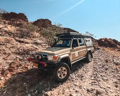 4×4 Car drives in the sand and dunes of the Namib Desert 4x4 Car drives in the sand and dunes of the Namib Desert